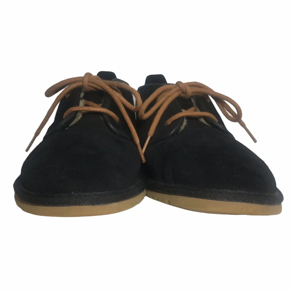 UGG Maksim Chukka Boots Black Suede Leather Wool Lined US 9